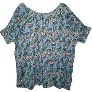 Honey & Lace Floral Drop Shoulder Top Plus Size 3X